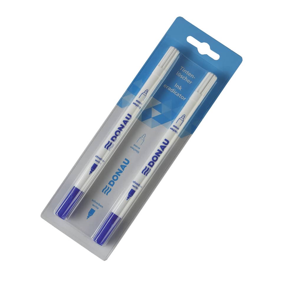Tintenlöschstift, Stiftset, Schreibset, Blau/Weiß, Tinteneradicator