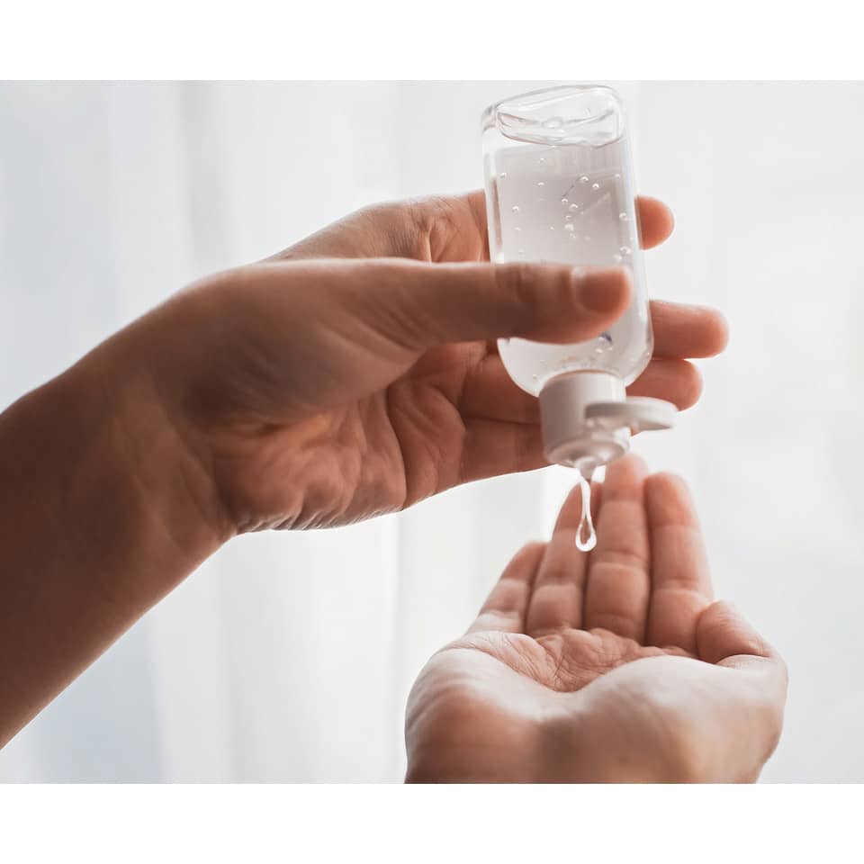 Handdesinfektion, Flasche, Händedesinfektionsmittel, Pumpenspender, Klarer Gel