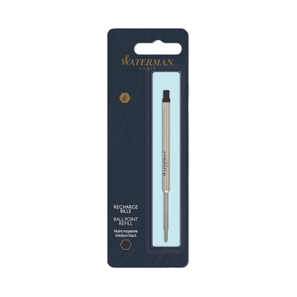 Kugelschreiber, Nachfüllung, Mittleres Schwarz, Metallkörper, Waterman