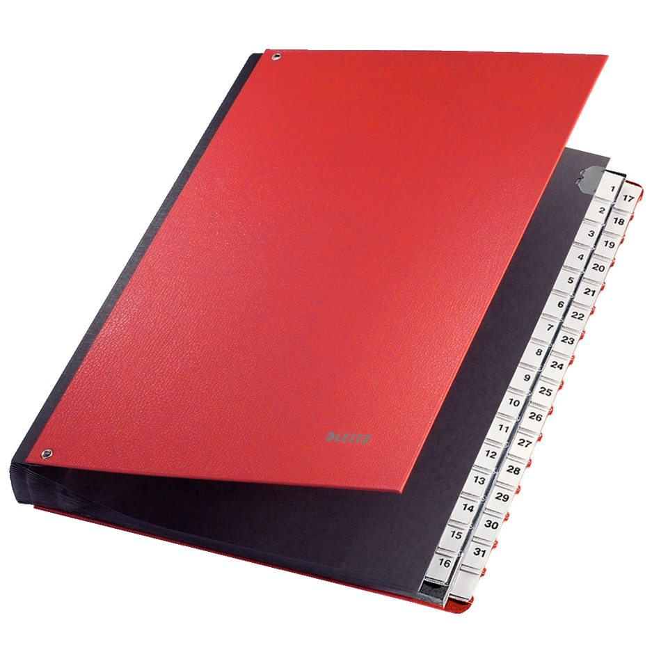 Ordner, A4, Rot, Klemmbinder, Paginierte Register