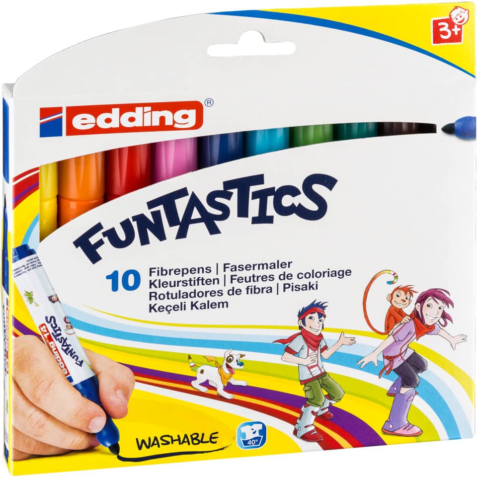Marker Set, Filzstifte, Textilstifte, waschbar, 10 Farben