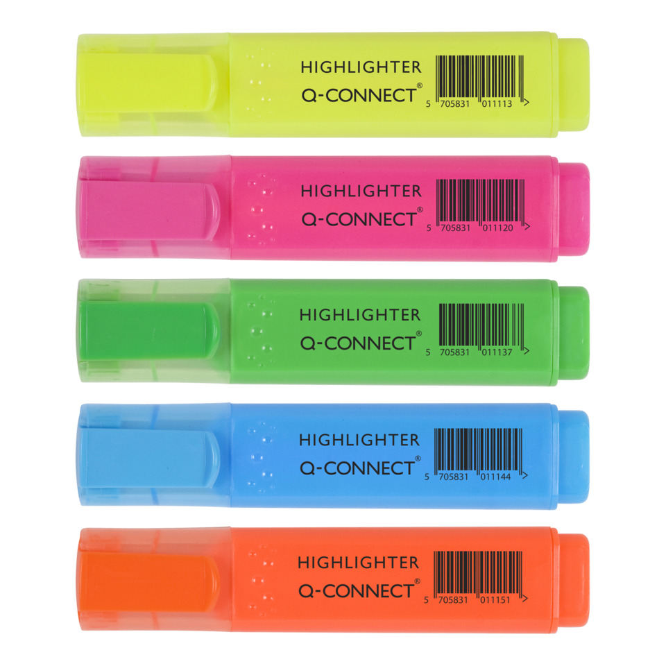 Highlighter, Marker, Neonfarben, Barcode, Neon-Highlighter-Set