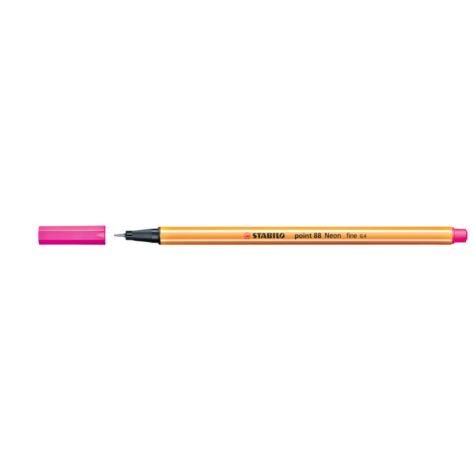 Marker, Stabilo, neon, orange pencil, feine Spitze 0.4, Marker, Stift, Neonorange, feiner Strich, pink Cap