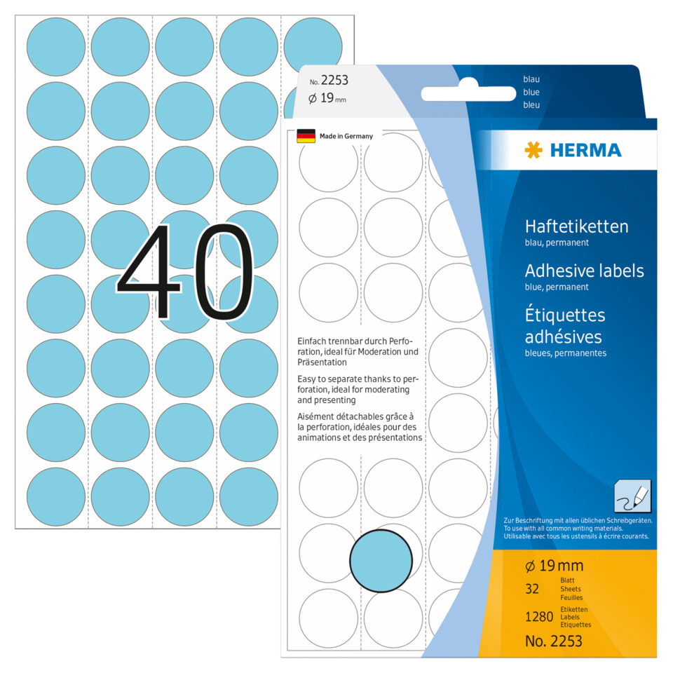 Haftetiketten, Kreisetiketten, Blau kreisaufkleber, Etikettenblatt, Aufkleberfäche