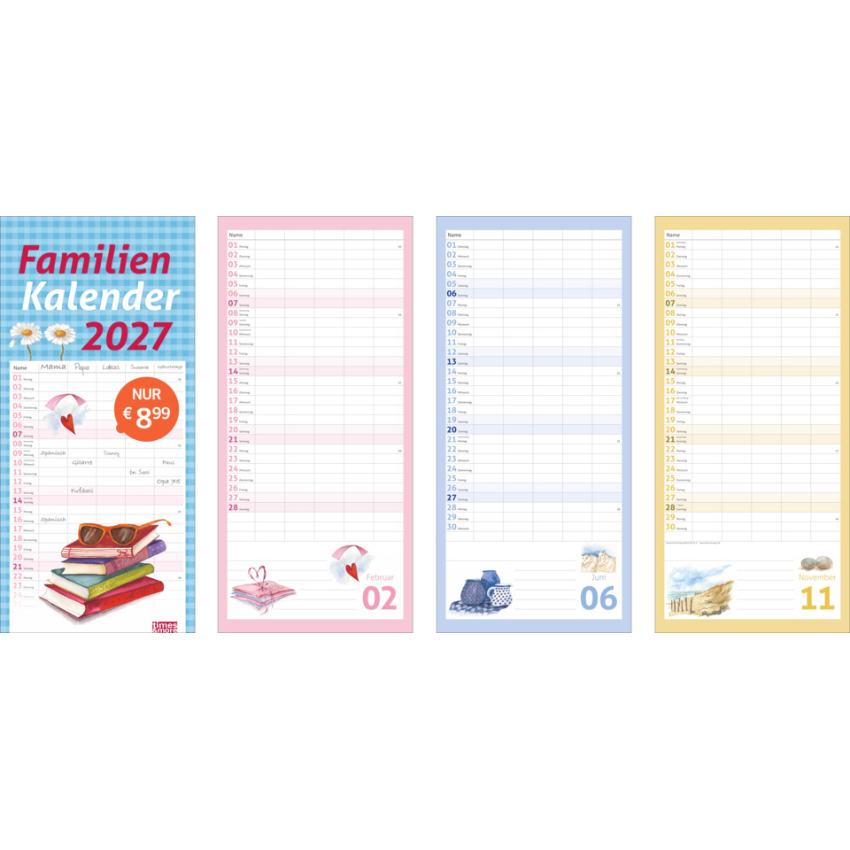 Kalender, Familienkalender, Jahreskalender, 2017, Kollektion