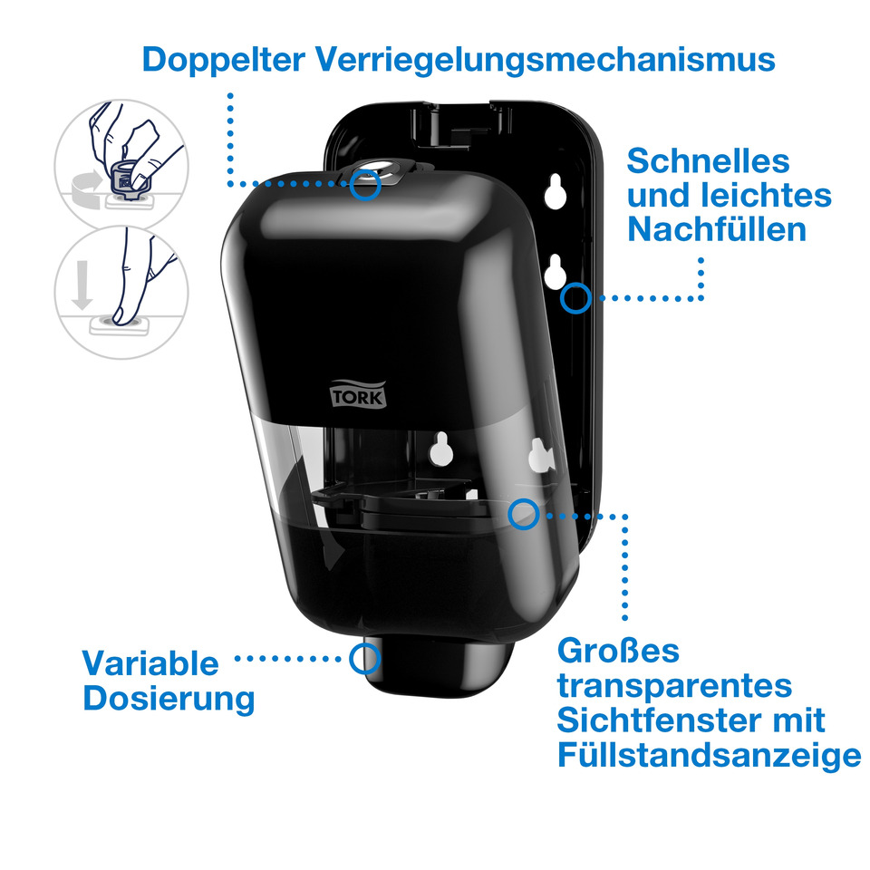 Wandspender, Papiertropfer, Klebebandspender, Tork, Düsker