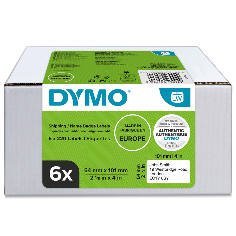 DYMO, Etiketten, Versandetiketten, Hergestellt in Europa, 6x Etiketten