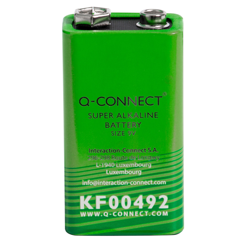 Batterie, 9V, Alkaline, Q-Connect, Grün