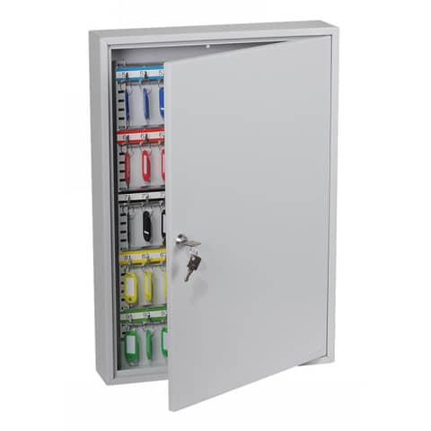 Schlüsselschrank, 100 Haken, Schlüssel-Schloss, hellgrau PHÖNIX SAFE KC0603K