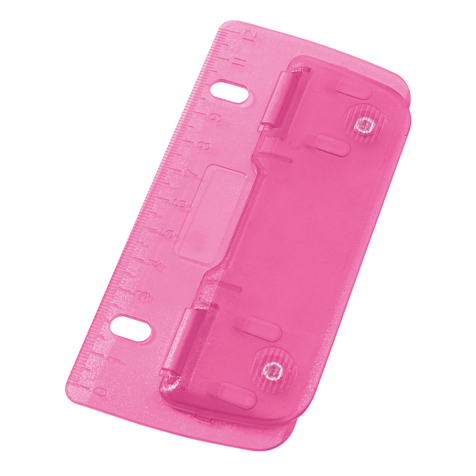 Taschenlocher, 2-Loch, 12 cm Skala, Kunststoff, ice pink WEDO 67809