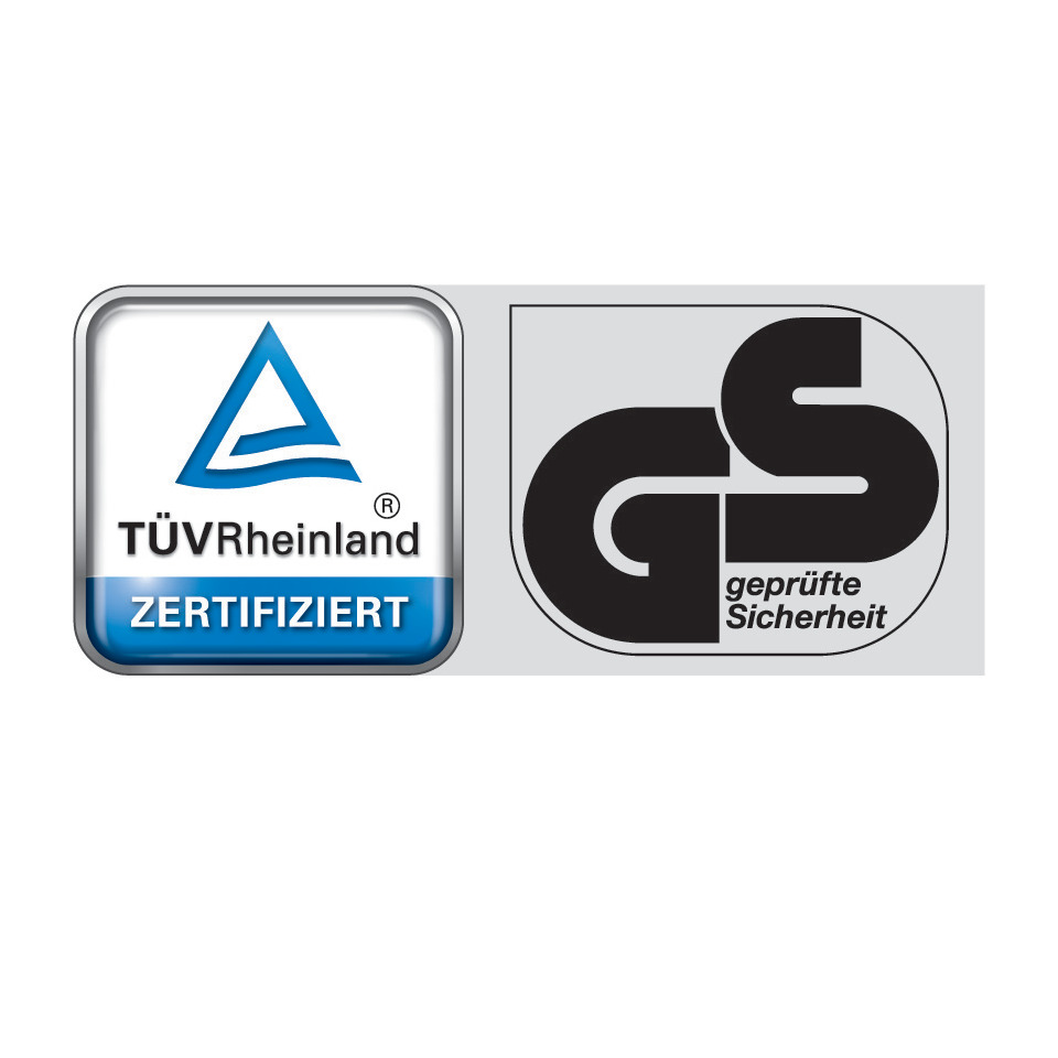 Zertifiziert, TÜV Rheinland, Sicherheit, GS-Prüfung, Zertifizierungssiegel