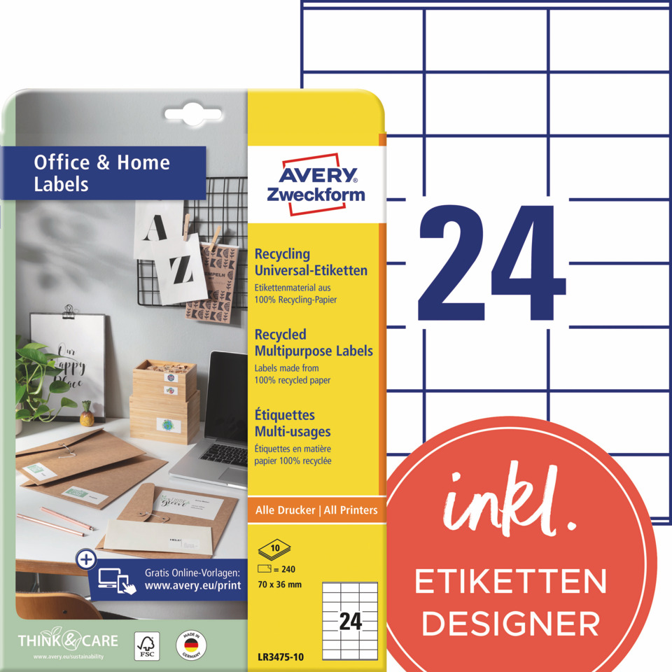 Etiketten, Beschriftung, Recycling-Papier, Labels, Kartonpaket
