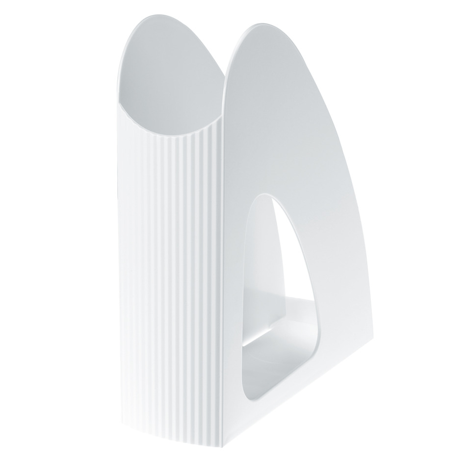  Magazinhalter,  Bücherstütze,  Weiß,  gerippelt,  offenes Design