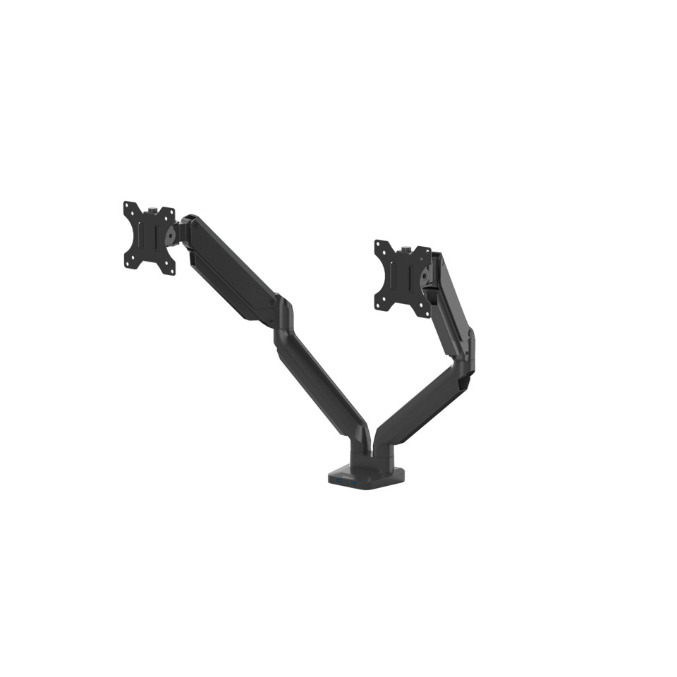-monitorarm, Dualarm, Armlagerung, Befestigung, Stahl, monitorarme, dual-monitor-arm, verstellbare-arme, schreibtischhalterung, armlenkung