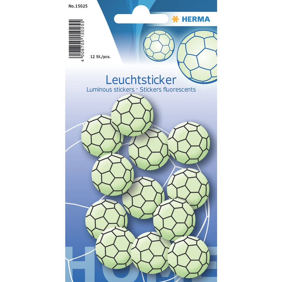 Leuchtsticker, Stickers fluorescents, Fluoreszierende Sticker, Soccer ball design, Luminous dots