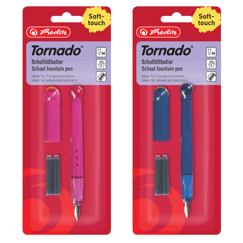 Schul- Füllfederhalter, Füllfederhalter, Ersatzfedern, Pinkfarbener Stift, Blauer Stift