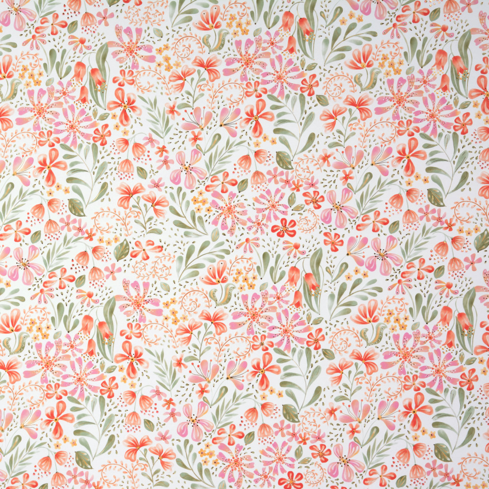 Blumenmuster, Floral Muster, Pastellfarben, Wandtapete, Textildruck