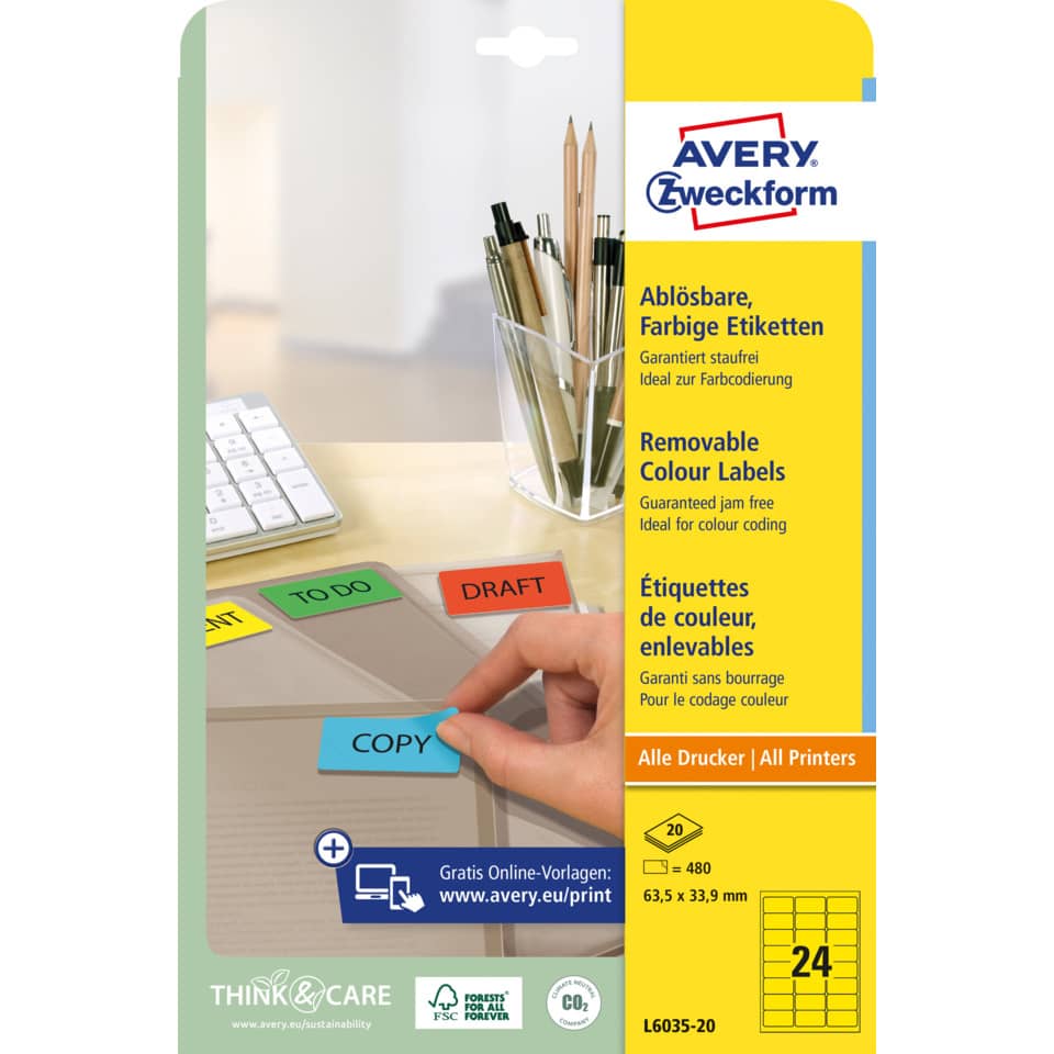 Etiketten, Aufkleber, Farbig, Klebebare Etiketten, Bürobedarf