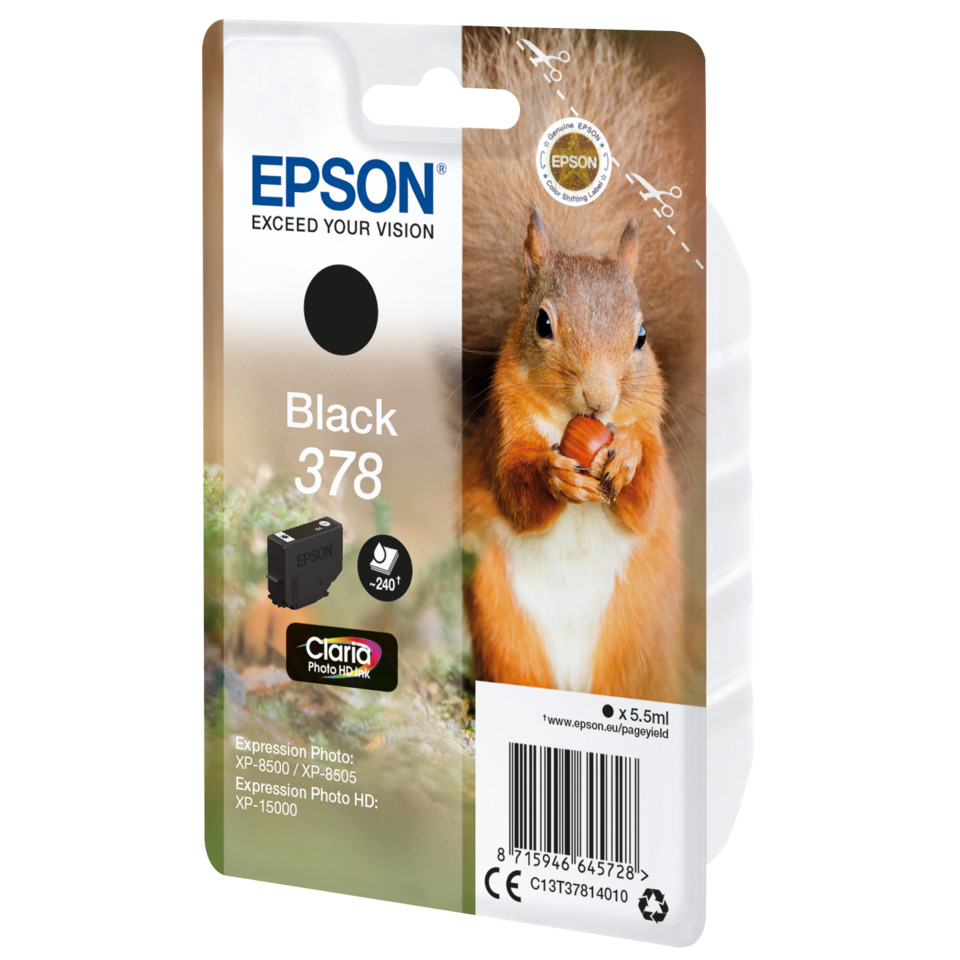 Tintenpatrone, Schwarz, Epson, Foto-Tintenpatrone, 5,5ml, Tintenpatrone, EPSON, Black 378, Kombipack, Mini-Tassette