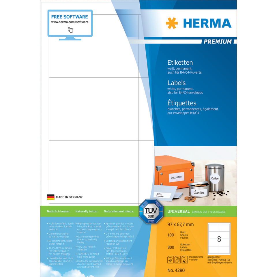Etiketten, Labels, Verpackung, Papier, DIN A4