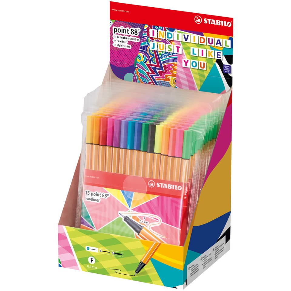 Marker pens, Fineliner, Point 88, Künstlerbedarf, Mehrfarbig