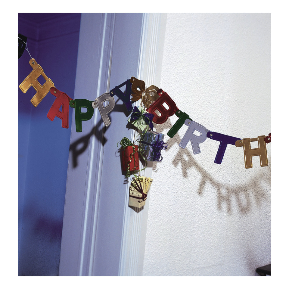 Girlande, Pappbanner, Geburtstagsbanner, bunt, Dekoration