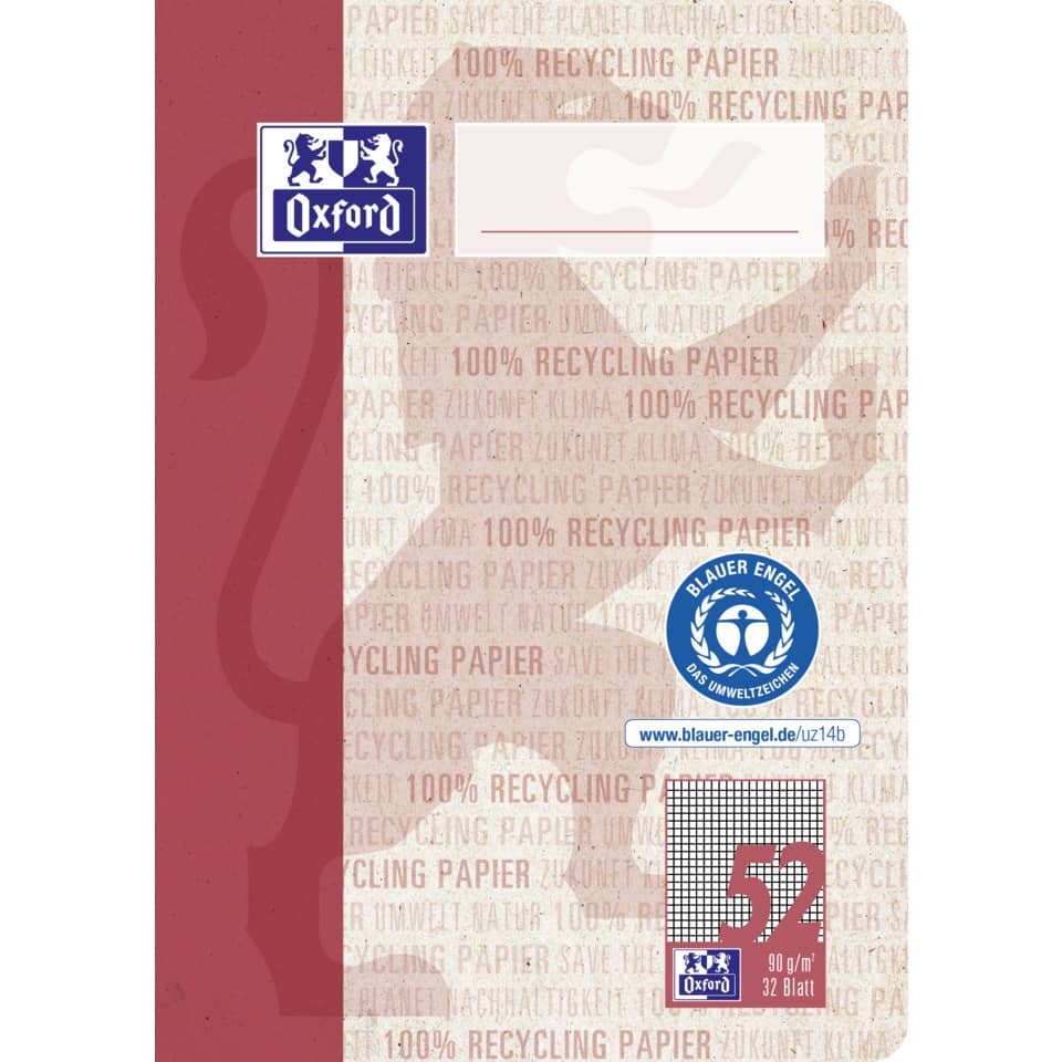 Recycling Papier, Notizblock, Druckpapier, Oxford, Linienformat