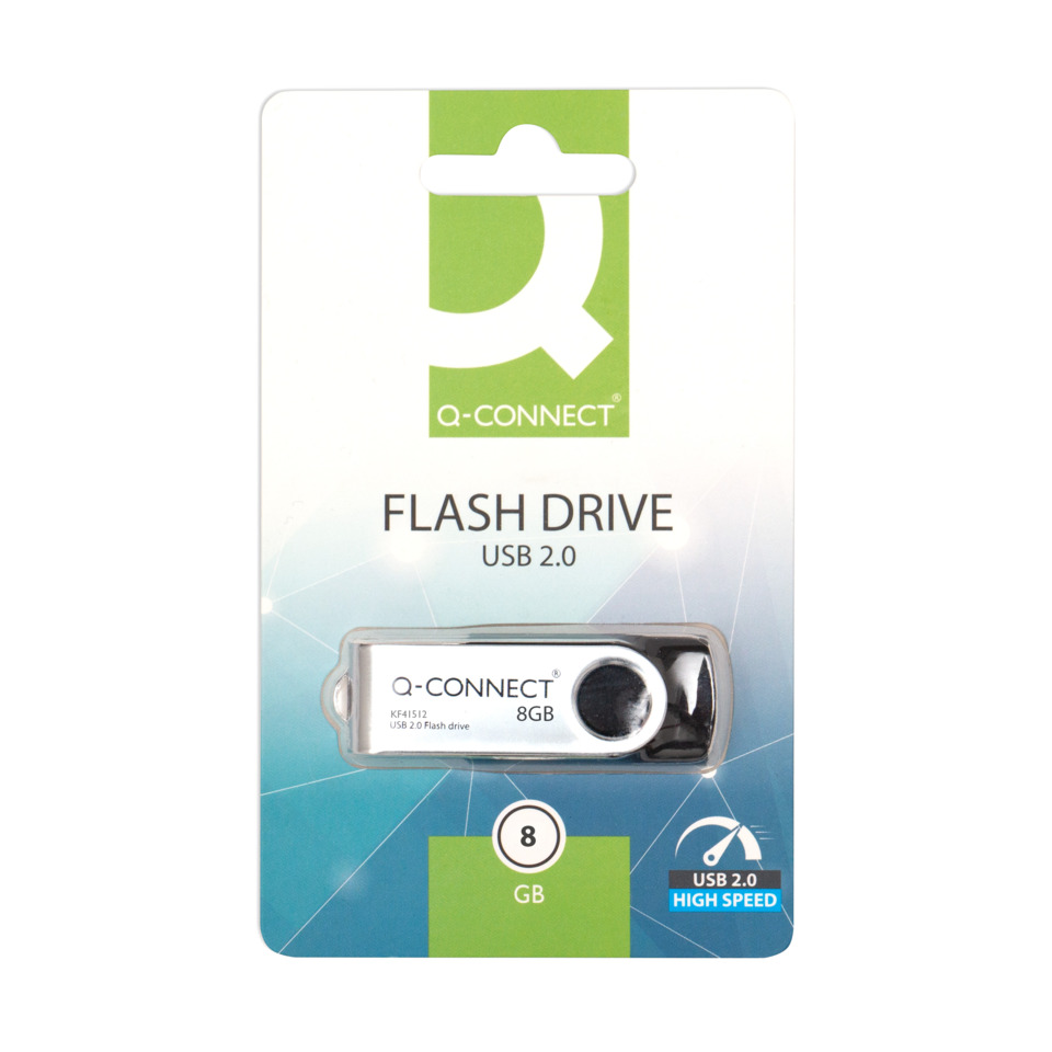 USB 2.0, Flash drive, 8GB, metallgehäuse, grüner Akzent