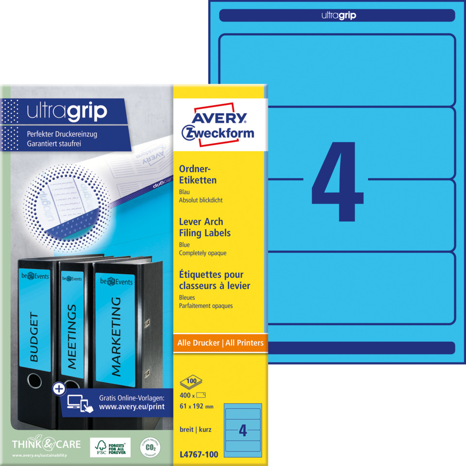 Ordneretiketten, Etiketten, Blue, 4-Ring, Bündel, ordneretiketten, dateiablage, aktenordner, etiketten, ordner set