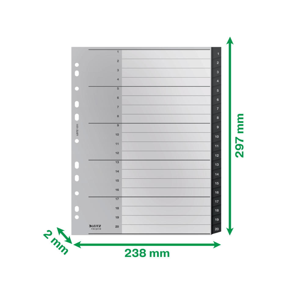 DIN A4 Ordner, Lochung, Indextrenner, Ordner Trennwand, A4 Trennblatt, DIN A4 Mappe, Trennblätter, linealierte Seiten, Lochung 4?, grau Kunststoff