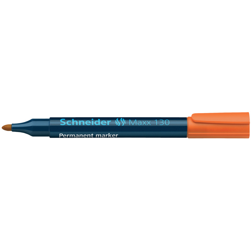 Marker, Permanent marker, Blue pen, Orange cap, Schneider Maxx 130