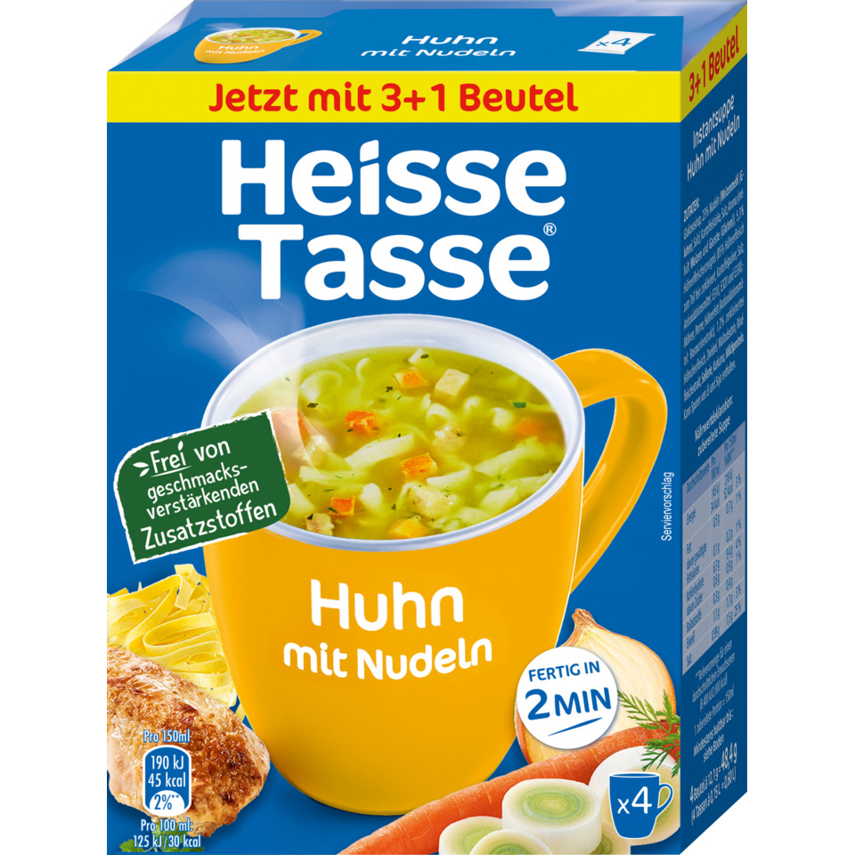 Suppe, Hühnerfleisch, Nudeln, Becher, Schnellkocher