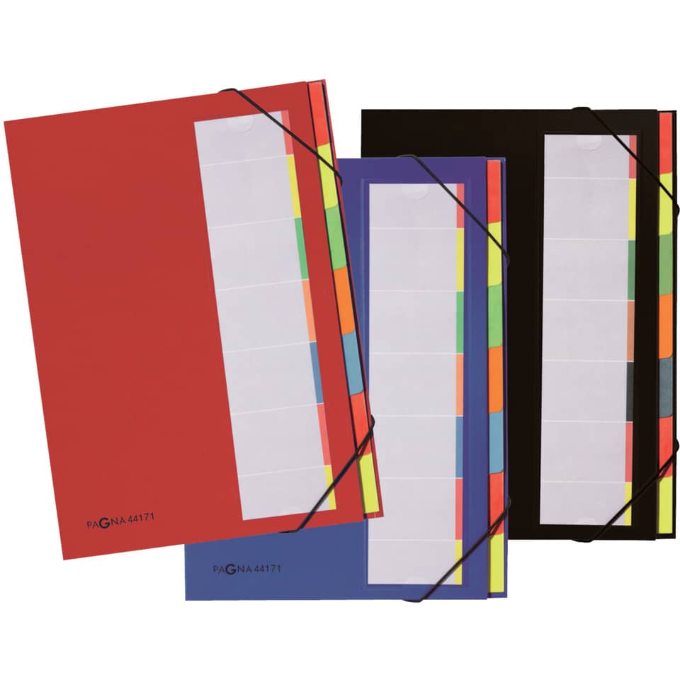 Ordner, A4-Ordner, bunte Deckblätter, Klammerbänder, Kunststoffband