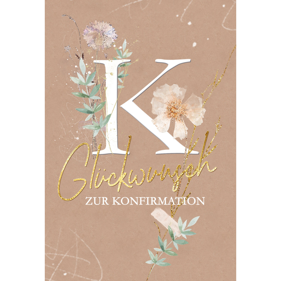 Kärtchen, Konfirmation, Grußkarte, Blumen, Kartenmotiv