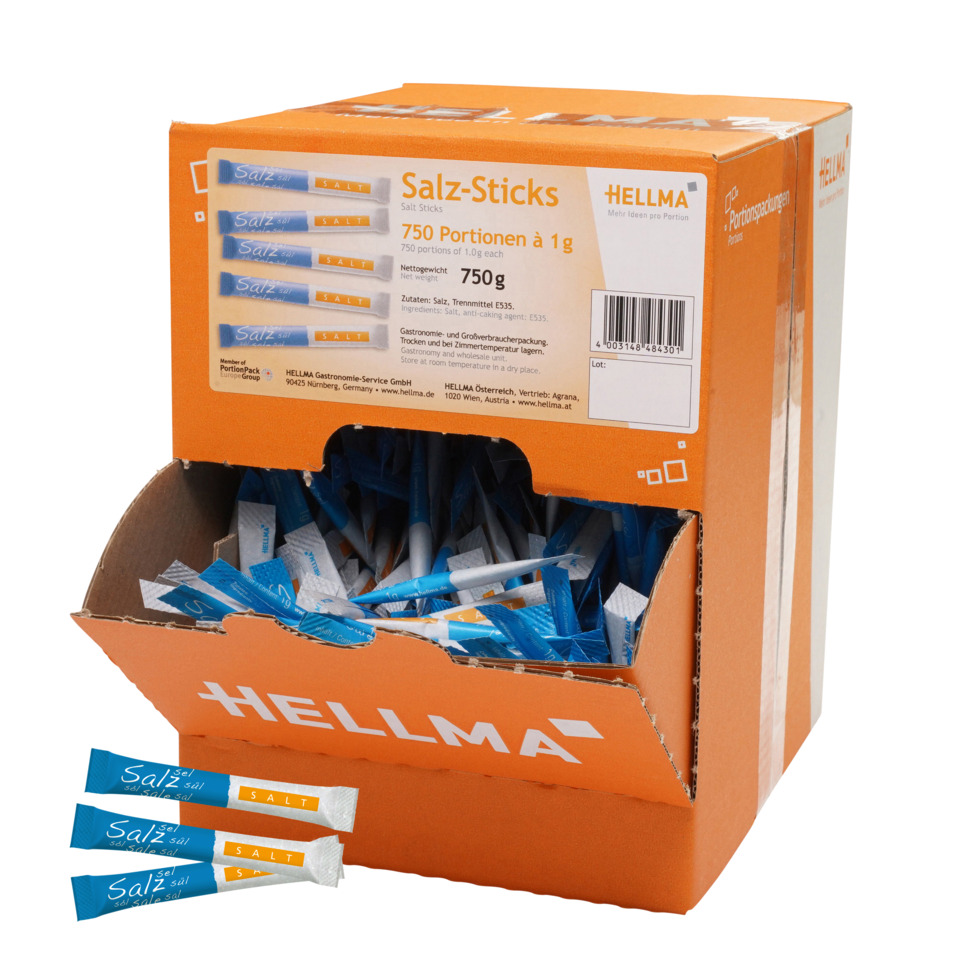 Salzsticks, Salz, Salzsticks Packung, Mehlbox, Einzelportionen