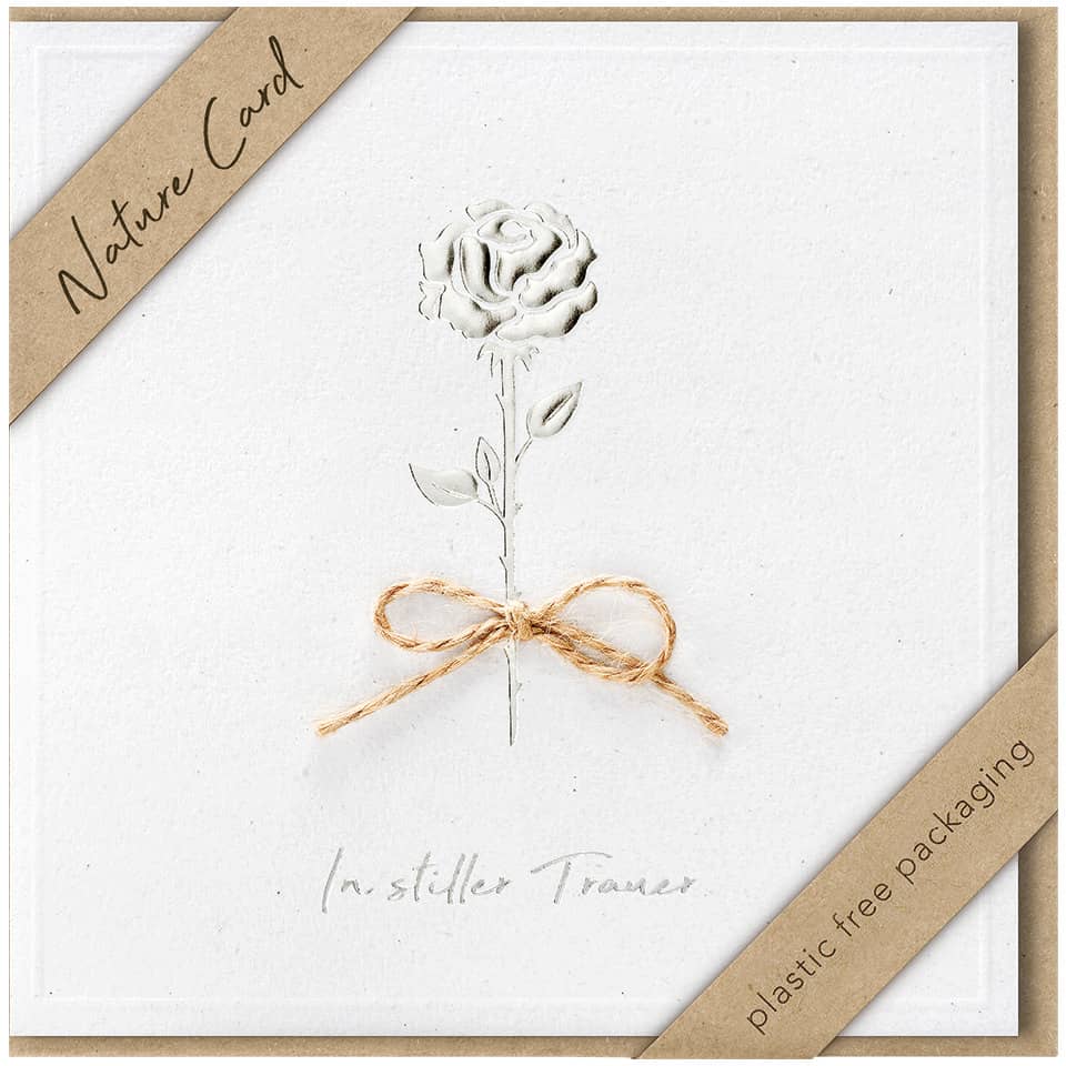 Nature Card, Rose illustration, Rope bow, Minimalist, Packaging tag