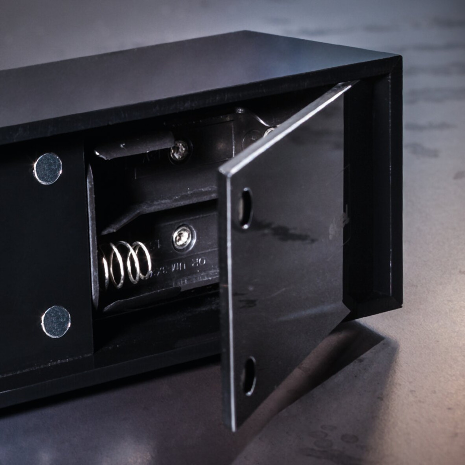 Batteriefach, Metall, Schwarz, Spiralfeder, Sicherungskasten