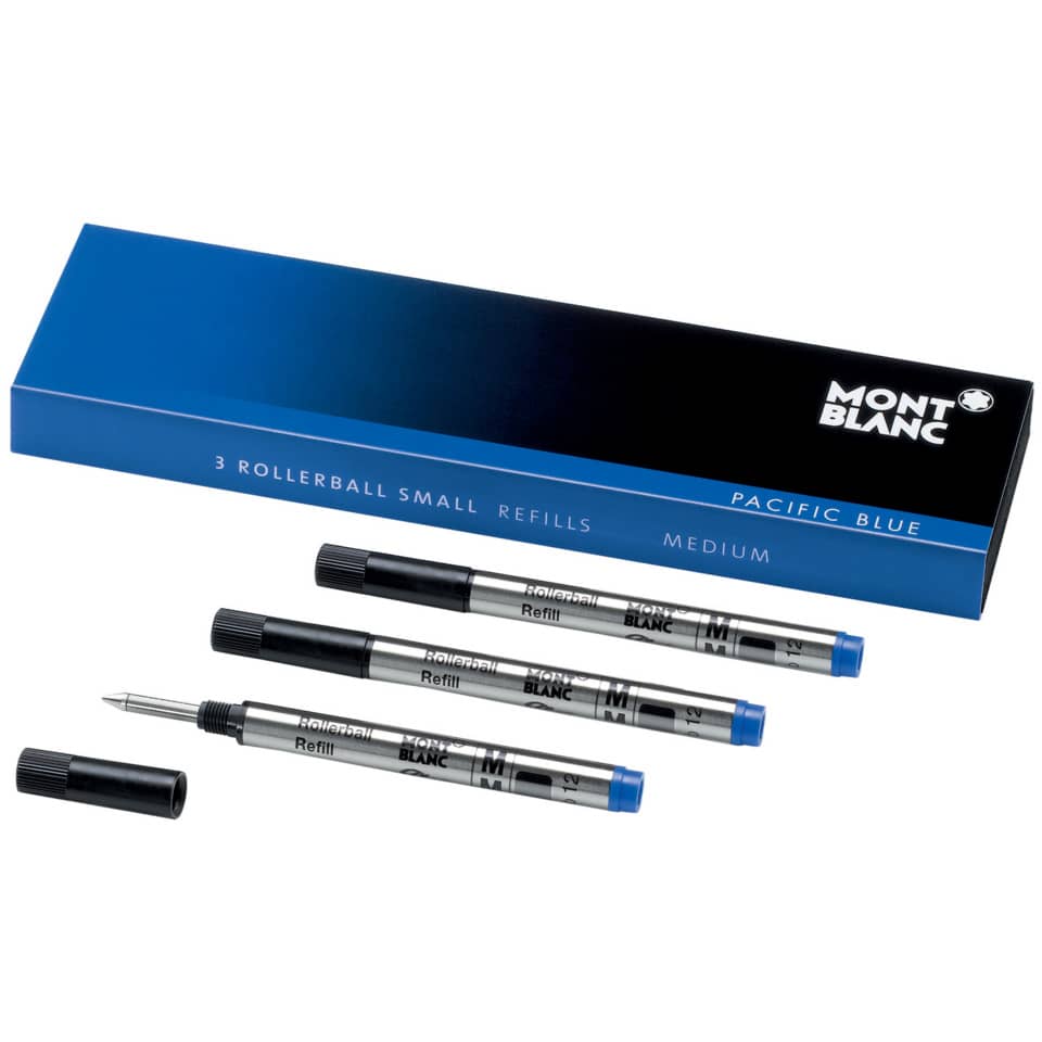 Rollerball-Refill, blauer Tinten, mittelspitz, Pacifik-Blau, Mont Blanc Nachfüllungen