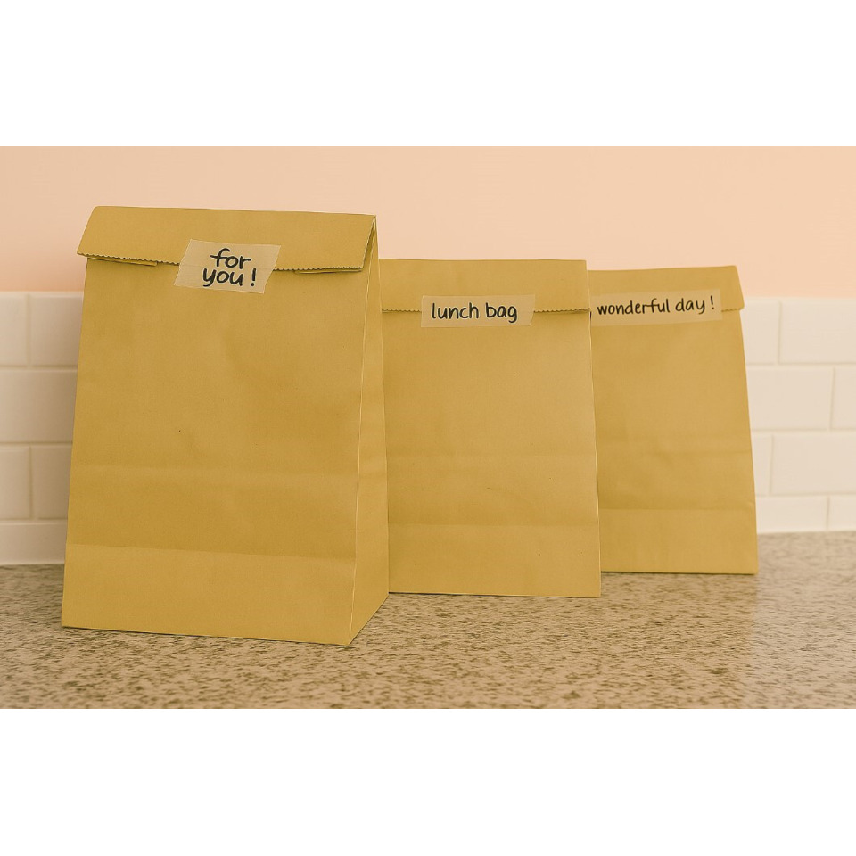 Paketbeutel, Lunchbag, Papiertüte, Küchenbehälter, Alltagsbehälter