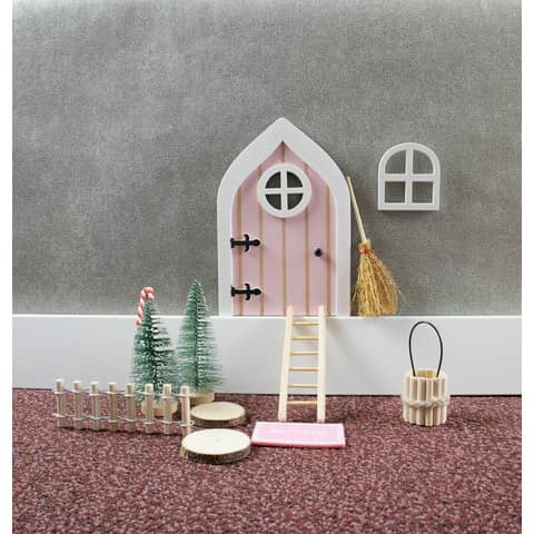 Wichtel Tür Set, 12-teilig, 105x5x15mm, rosa  13201