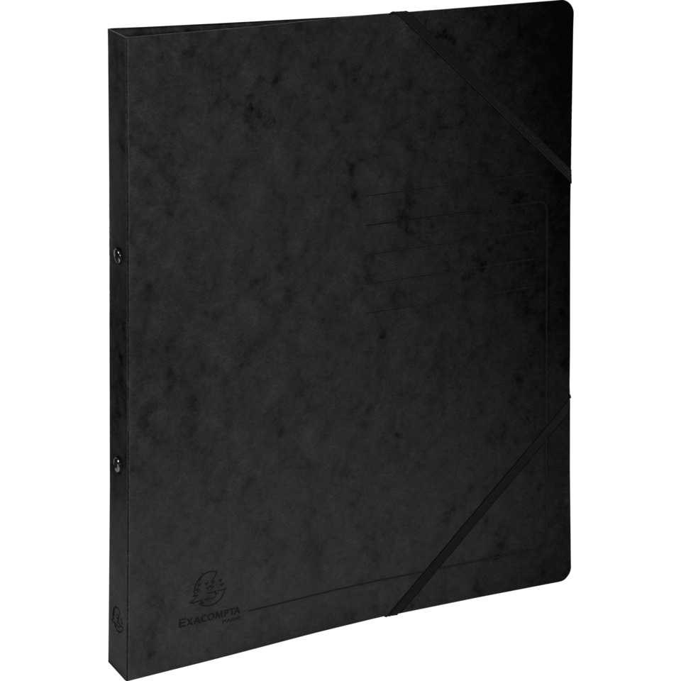 Ordner, A4, Schwarzer Ordner, Kunstleder, Elastische Gummibänder