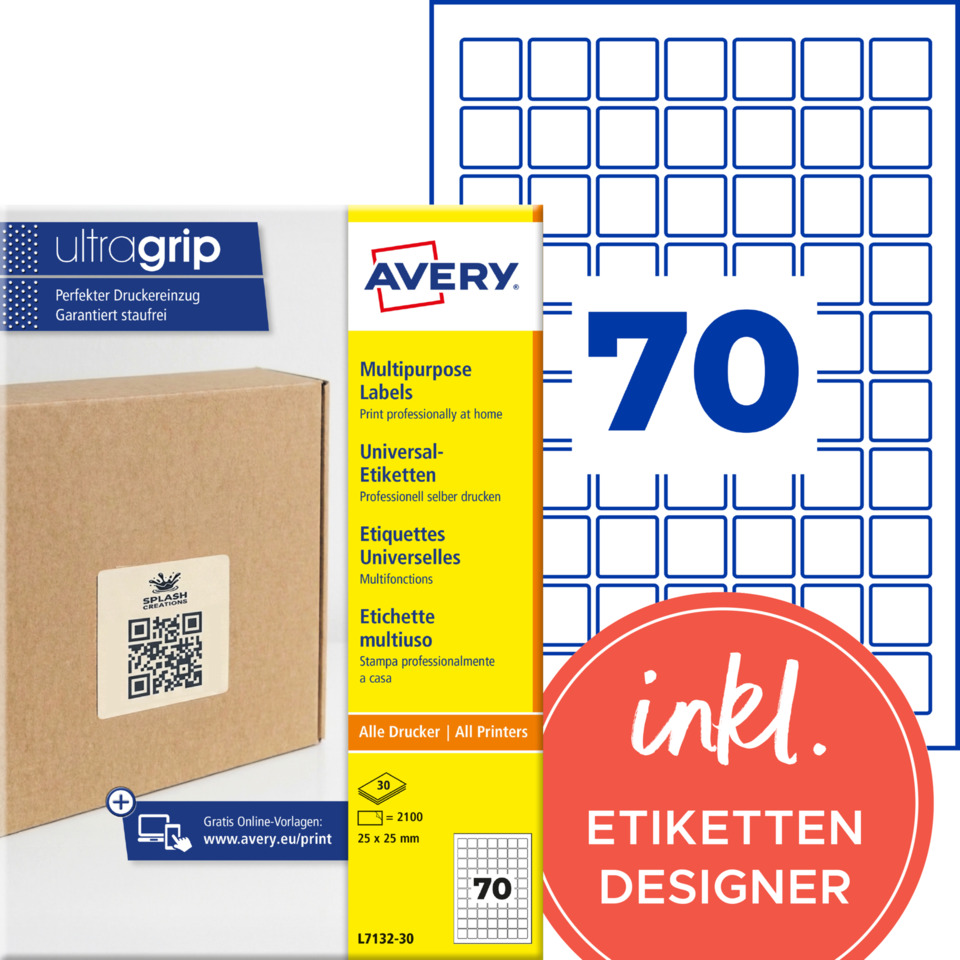 Etiketten, Label, Avery, Druckeretiketten, Universaletiketten