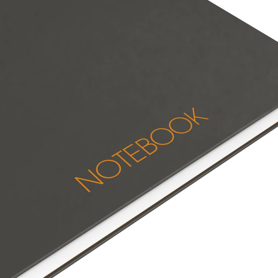 notebook, cover, orange text, papier, notizbuch