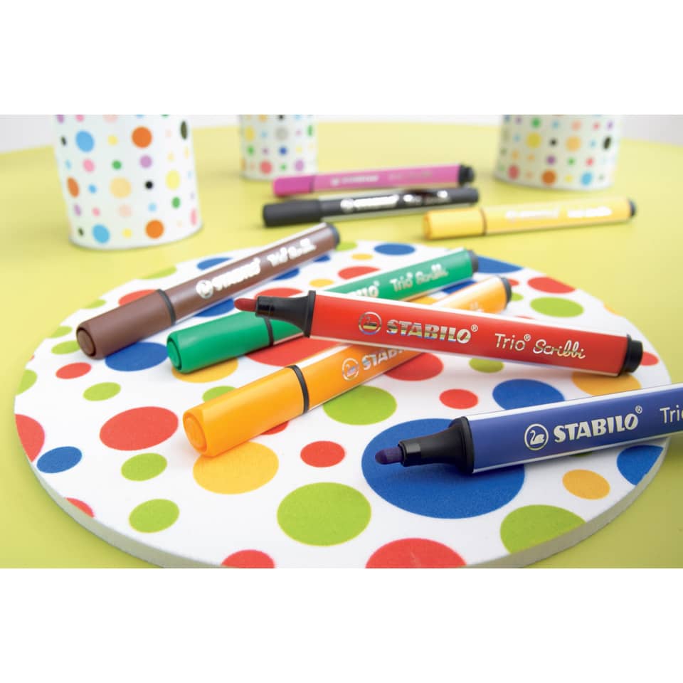 Marker, Stabilo, Trio Scribbi, Flache Marker, Multicolor set