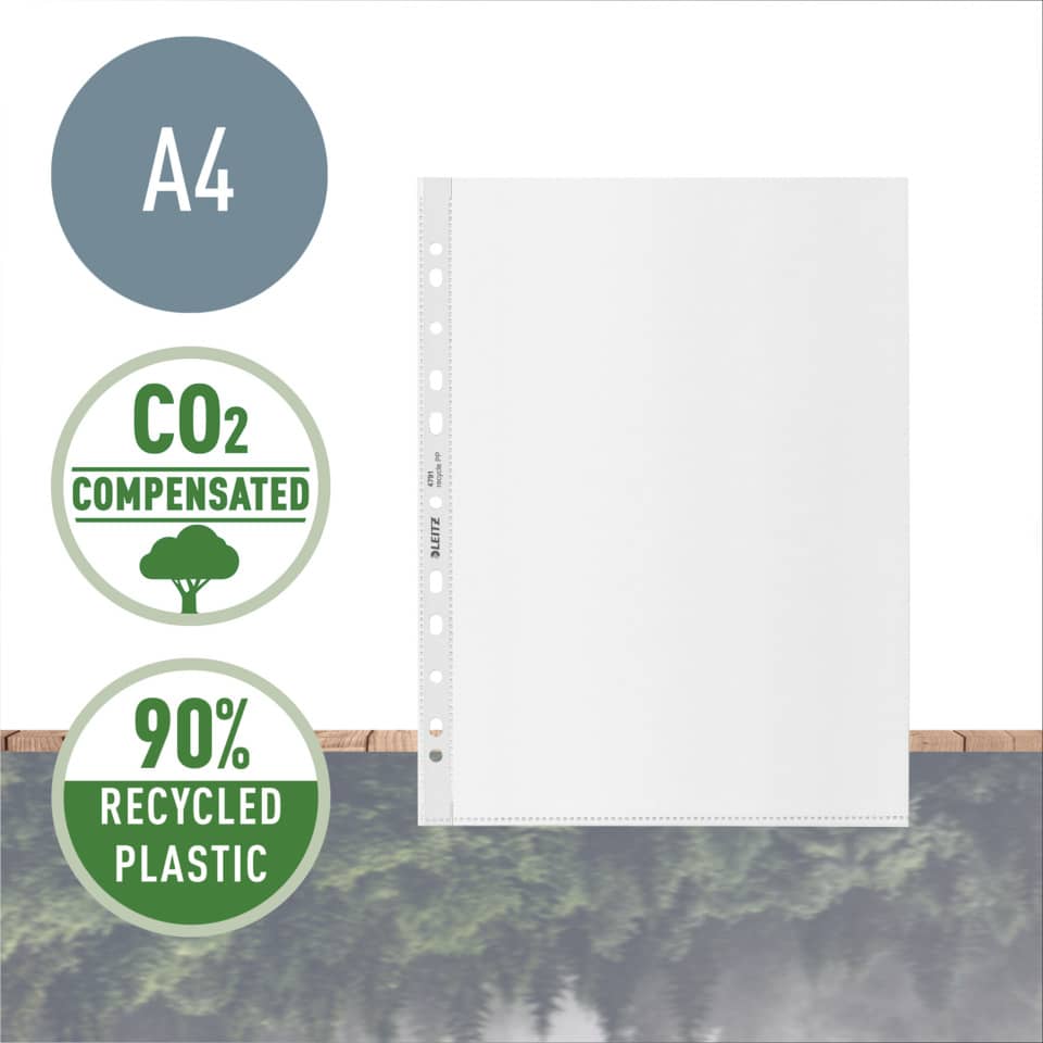 A4, CO2 Kompensiert, Recyceltes Plastik, Kunststoffhülle, Ordnerblatt