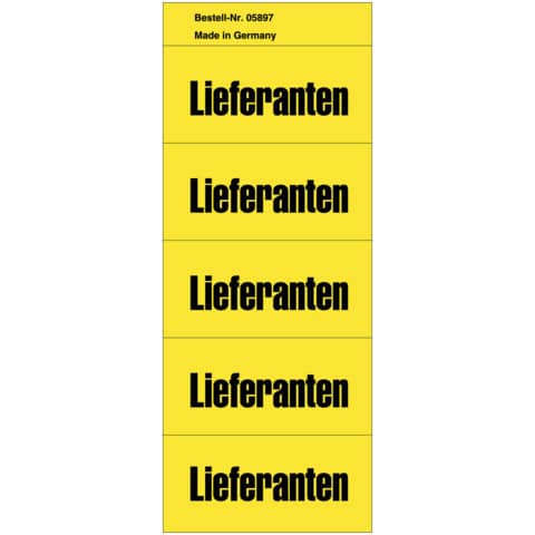 Inhaltsschild Lieferanten, selbstklebend, 100 Stück, gelb  5897
