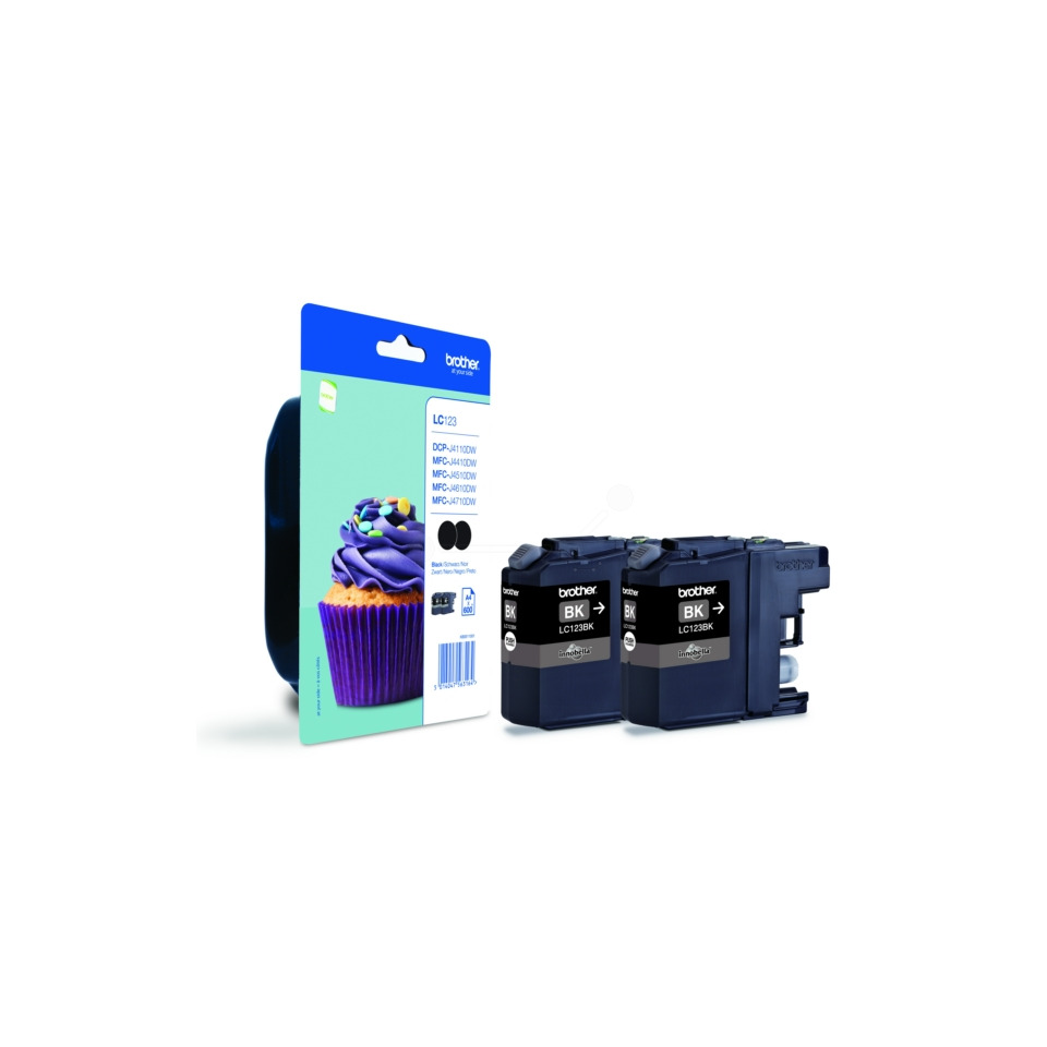 Tintenpatronen, BK-Tintenpatronen, Druckerpatronen, BK LC123BK, Motivbacken-Set