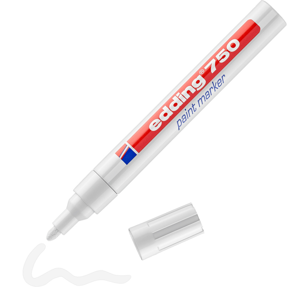 Markerstift, weißer Marker, roter Tintenstift, Duale Spitze, Chisel-Spitze, paint marker, white marker, edding 750, tip marker, water-based