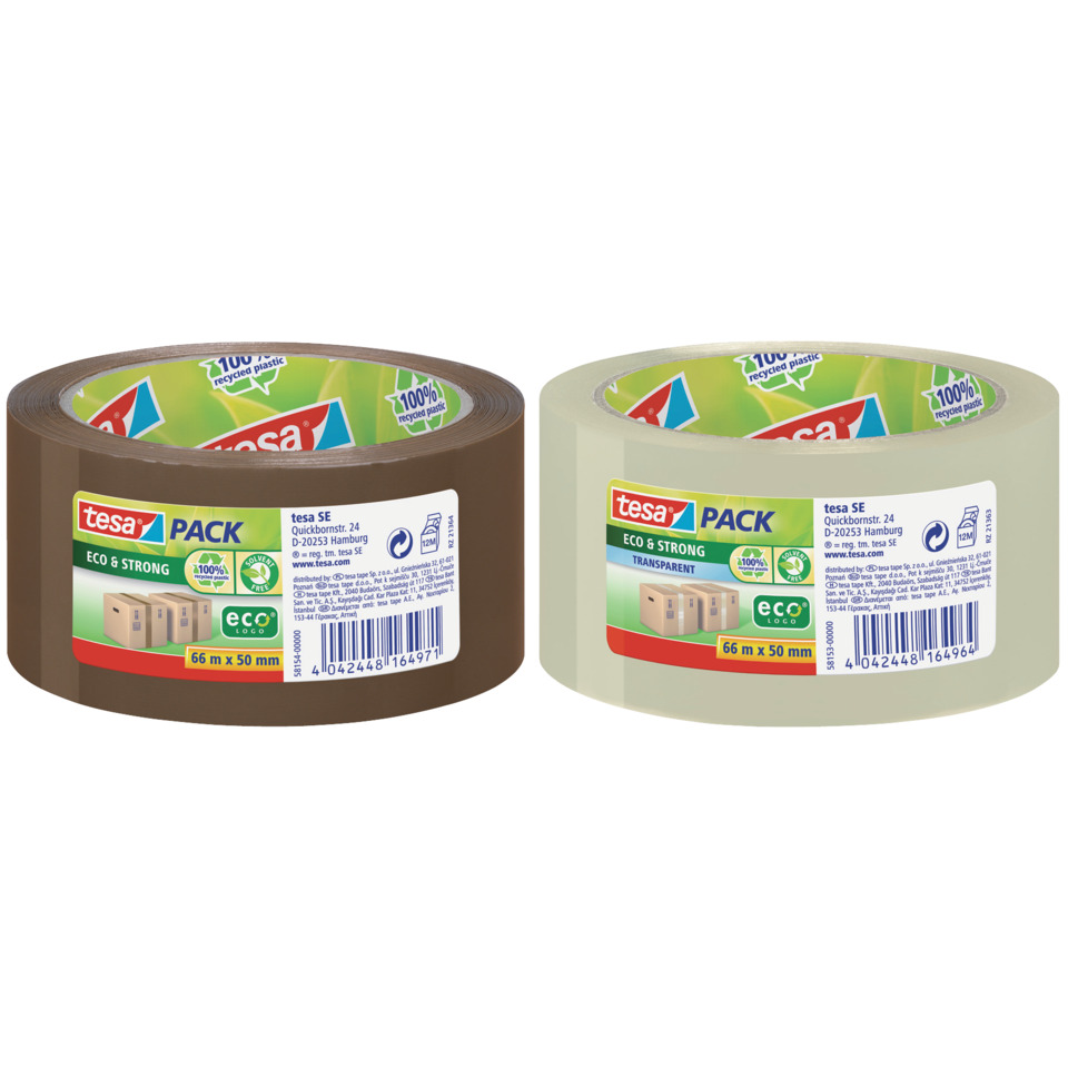Klebeband, Tesa Pack, Transparent, Braun, 66x50 mm