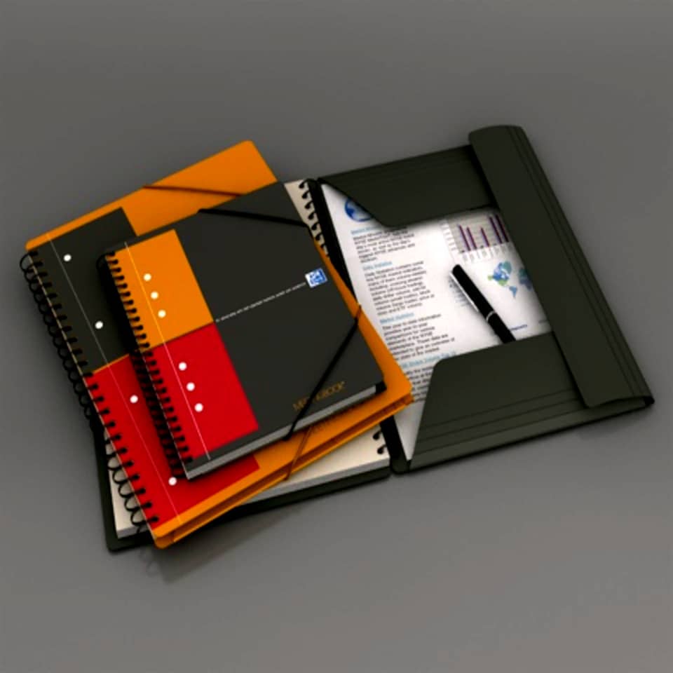 Notizbuch, Spiralblock, Quartett-Design, Notebook, Hülle